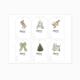 Ensemble de 6 étiquettes imprimables pour cadeaux Noël