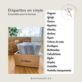 Étiquettes pour le bureau
