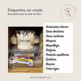 Étiquettes pour la salle de bain