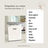 Étiquettes en vinyle - Garde-manger