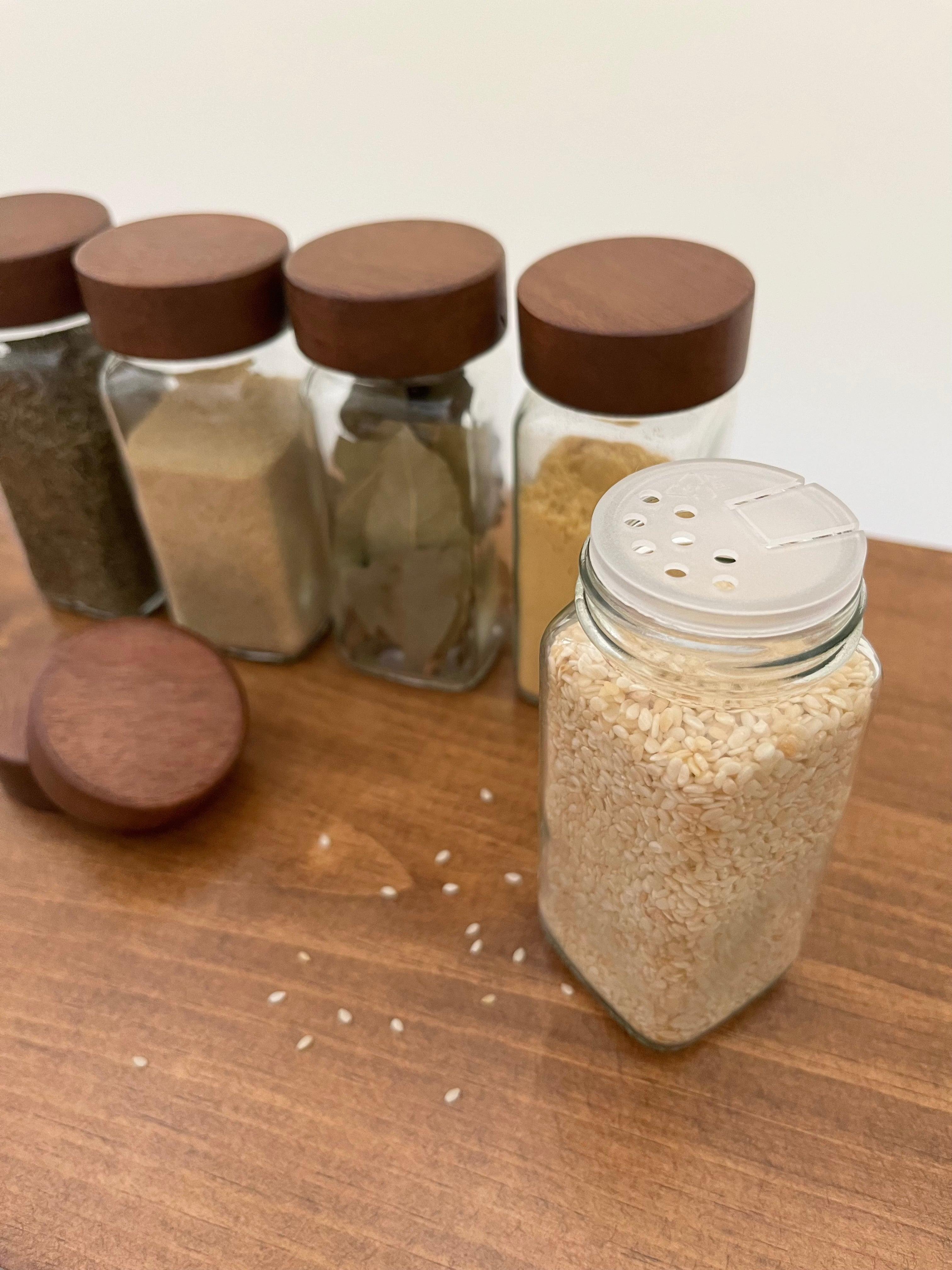 glass spice jars