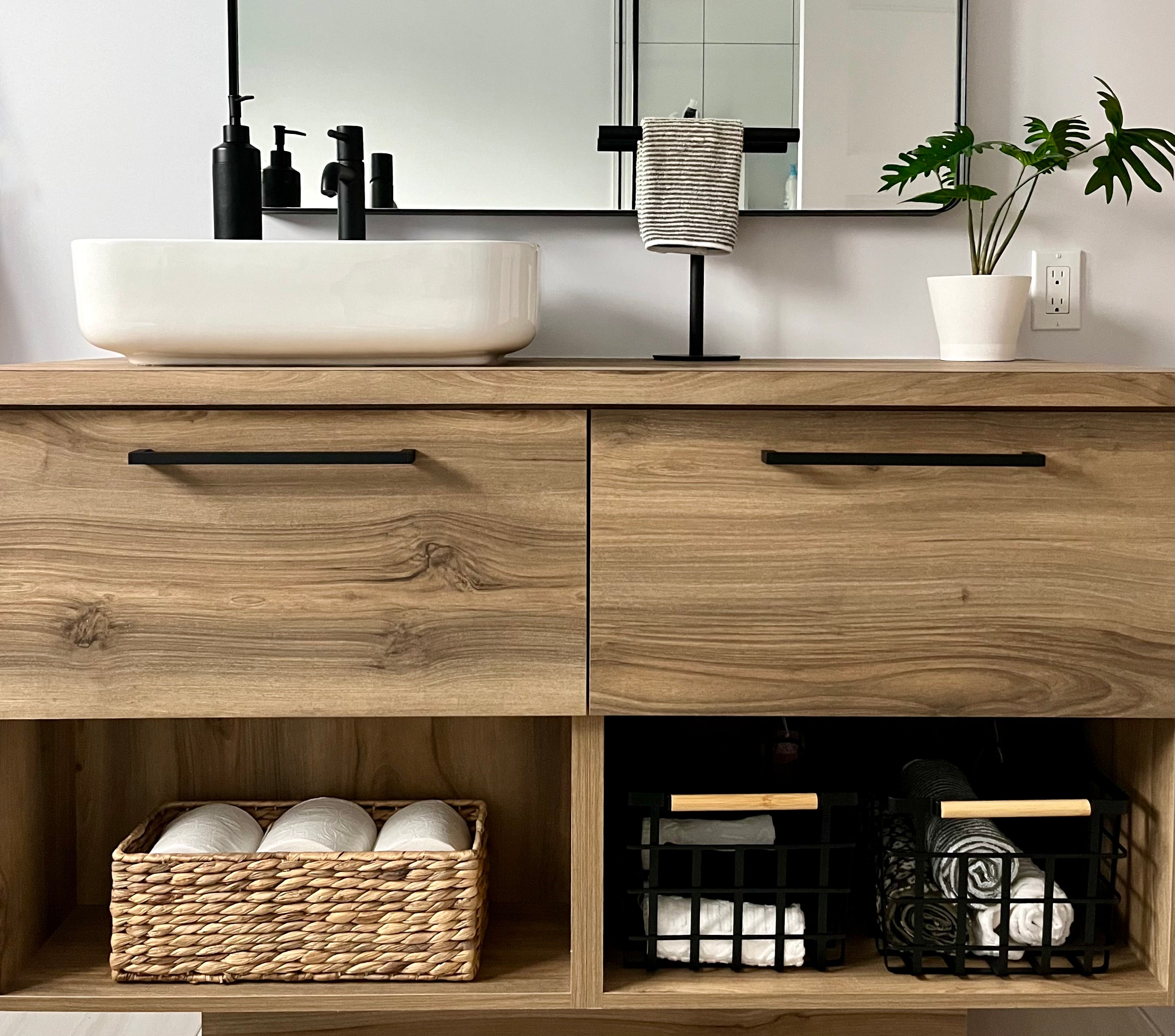 Rangement salle de bain panier