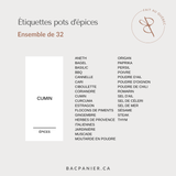 Rectangular spice labels - French only
