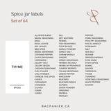 Rectangular spice labels