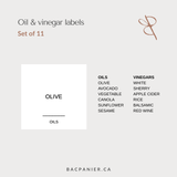 Labels - Oils & Vinegars