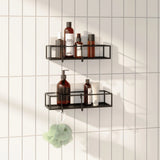 Clara adhesive shower trays - Set of 2 baskets